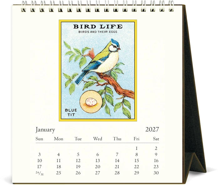 2027 Vintage Birds Desk Calendar