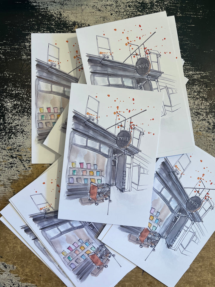 TYPE Books Storefront Postcard